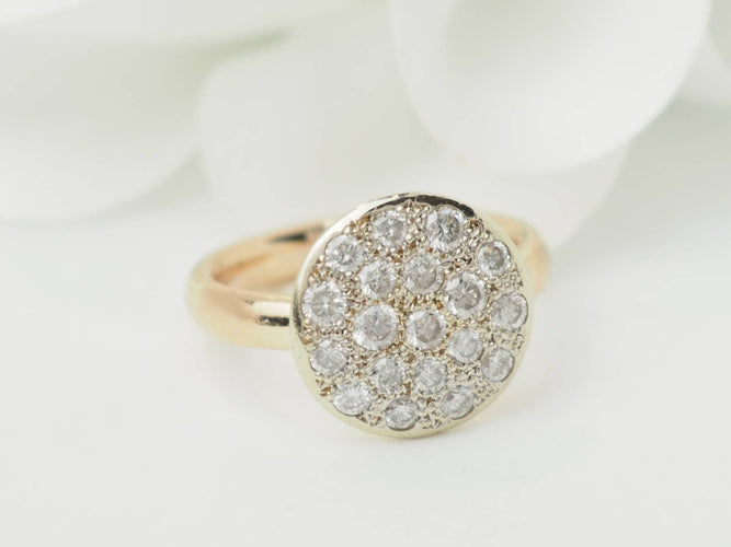 Bague 51 Bague en or jaune 18 ct sertie de diamants 58 Facettes 33406