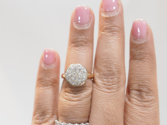 Bague 51 Bague en or jaune 18 ct sertie de diamants 58 Facettes 33406