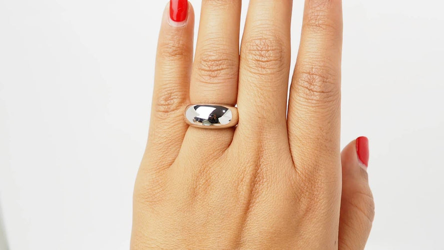 Bague 51 Bague jonc en or blanc 18 kt 58 Facettes 32555