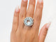Bague 51.5 Bague en or blanc 18 ct et platine, aigue-marine et diamants 58 Facettes 33210
