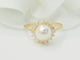 Bague 52.5 Bague marguerite en or jaune 18 ct, perle Akoya et diamants 58 Facettes 33428