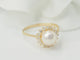 Bague 52.5 Bague marguerite en or jaune 18 ct, perle Akoya et diamants 58 Facettes 33428