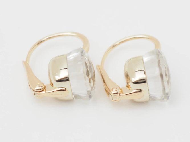 Boucles d'oreilles Pomellato Nudo Classic - Boucles d’oreilles en or rose 18 kt et topaze blanche 58 Facettes 33436