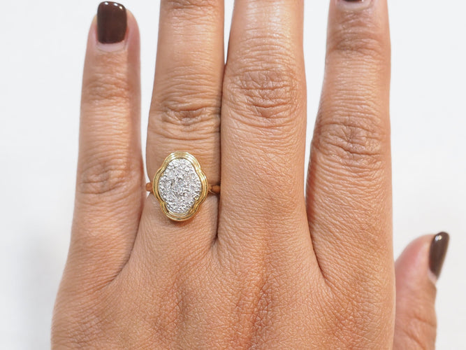 Bague 53 Bague vintage en or jaune 18 ct et diamants 58 Facettes 33224