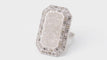 Bague 45.5 Carolina Bucci - Bague Emerauld Cut Ring en or blanc et diamants 58 Facettes 32862