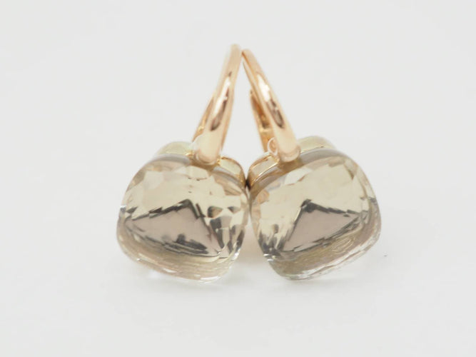 Boucles d'oreilles Pomellato Nudo Classic - Boucles d’oreilles en or rose 18 kt et topaze blanche 58 Facettes 33436