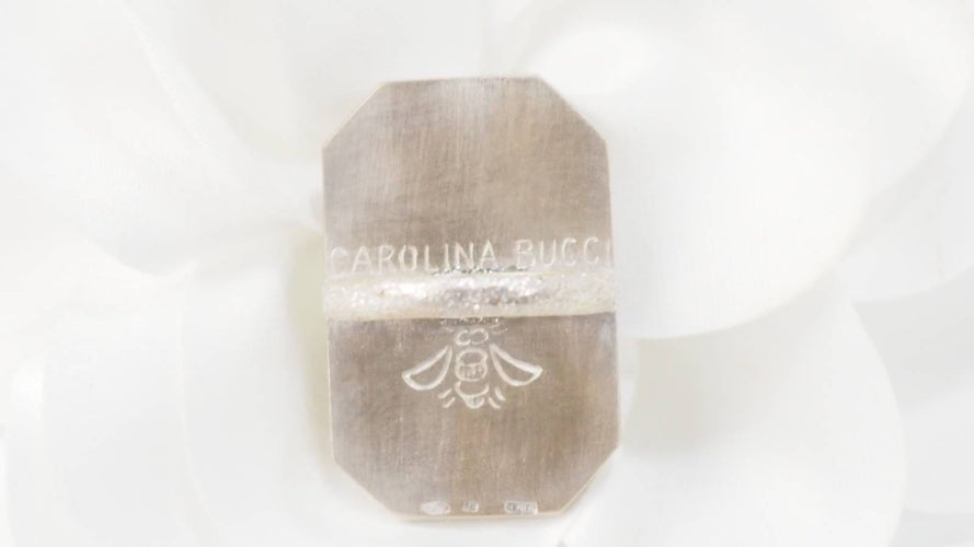 Bague 45.5 Carolina Bucci - Bague Emerauld Cut Ring en or blanc et diamants 58 Facettes 32862