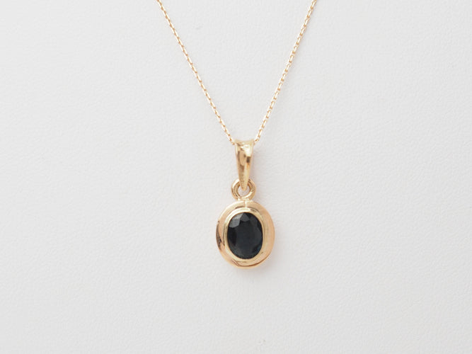 Collier Collier pendentif en or jaune 18 ct et saphir 58 Facettes 33201