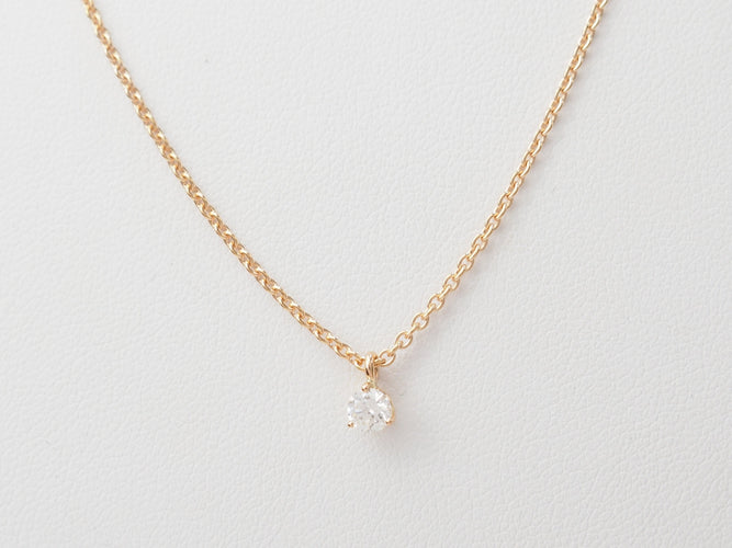 Collier Collier solitaire en or rose 18 kt et diamant taille brillant 58 Facettes 3GR18
