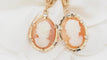 Boucles d'oreilles Pendants d'oreilles en or jaune 18 ct avec camée coquillage 58 Facettes 32620