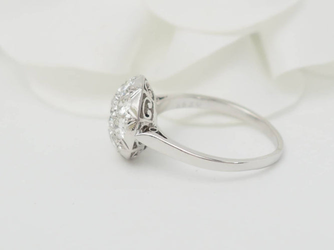 Bague 53.5 Bague Art déco en platine 900 et diamants 58 Facettes 33257