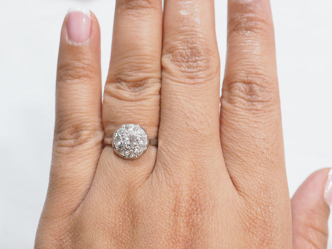 Bague 53.5 Bague Art déco en platine 900 et diamants 58 Facettes 33257