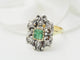 Bague 55 Bague ancienne en or jaune 18 kt, émeraude et diamants taille rose 58 Facettes 33262