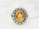 Bague 52.5 Bague entourage ancienne en or jaune 18 ct, topaze et diamants 58 Facettes 33282