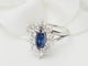Bague 56 Bague marquise en or blanc 18 ct, saphir et diamants 58 Facettes 33283