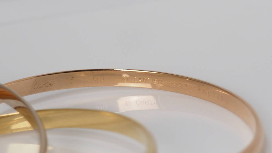 Bracelet Cartier Trinity - Bracelet demi-jonc en or jaune, rose et blanc 18 ct 58 Facettes 31245