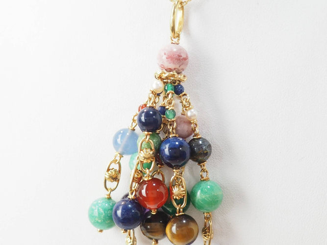 Pendentif Pendentif grappe en or jaune 18 ct et pierres fines 58 Facettes 33285