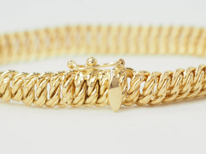 Bracelet Bracelet maille américaine en or jaune 18 kt 58 Facettes 33431