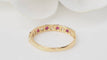 Bague 53 Demi-alliance en or jaune 18 kt, rubis et diamants 58 Facettes 32930