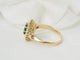 Bague 52 Bague marguerite en or jaune 18 kt, émeraude et diamants 58 Facettes 33514