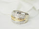 Bague 52 Bague triple joncs en or bicolore 18 ct et diamants 58 Facettes 33502