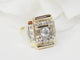 Bague 53 Bague Tank en or jaune et blanc 18 ct et diamants 58 Facettes 33526