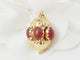 Pendentif Pendentif breloque vintage en or jaune 18 kt et cornalines 58 Facettes 33337