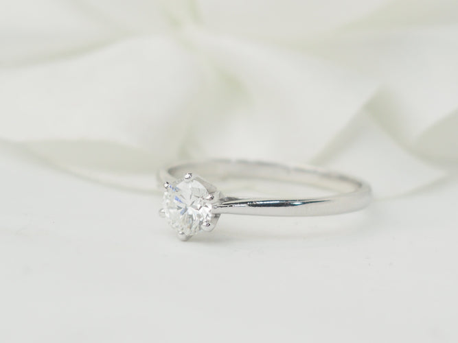 Bague 58 Solitaire - Bague en or blanc 18 kt et diamant 0,50 ct 58 Facettes 33535