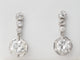 Boucles d'oreilles Paire de dormeuses anciennes en or blanc 18 ct et diamants 58 Facettes 32108