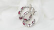 Boucles d'oreilles Boucles d’oreilles créoles en or blanc 18 ct, rubis et diamants 58 Facettes 32986