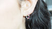 Boucles d'oreilles Boucles d’oreilles créoles en or blanc 18 ct, rubis et diamants 58 Facettes 32986