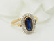 Bague 54.5 Bague Pompadour en or jaune 18 ct, saphir de Verneuil et diamants 58 Facettes 33562
