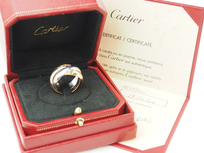 Bague 56 Cartier Trinity XL - Bague en or blanc, rose et jaune 18 kt 58 Facettes 33590