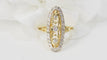 Bague 59.5 Bague marquise en or jaune et blanc 18 ct et diamants 58 Facettes 33010