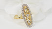 Bague 59.5 Bague marquise en or jaune et blanc 18 ct et diamants 58 Facettes 33010