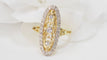 Bague 59.5 Bague marquise en or jaune et blanc 18 ct et diamants 58 Facettes 33010