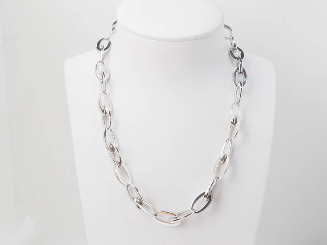 Collier Collier maille ovale en or blanc 18 kt 58 Facettes 23426