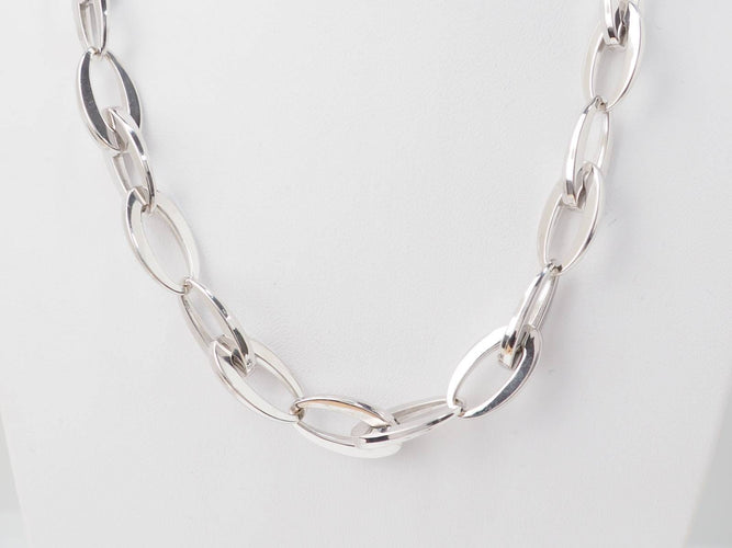 Collier Collier maille ovale en or blanc 18 kt 58 Facettes 23426