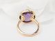 Bague 51 Bague ronde en or rose 18 kt avec améthyste facettée 58 Facettes 32042