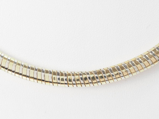 Collier Cartier Tubogas - Collier ras-de-cou en or jaune et blanc 18 ct 58 Facettes 33081