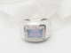 Bague 51 Poiray - Bague en or blanc 18 kt, calcédoine bleue et diamants 58 Facettes