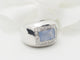Bague 51 Poiray - Bague en or blanc 18 kt, calcédoine bleue et diamants 58 Facettes