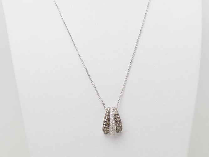 Collier Collier pendentif en or blanc 18 kt et diamants 58 Facettes 29193