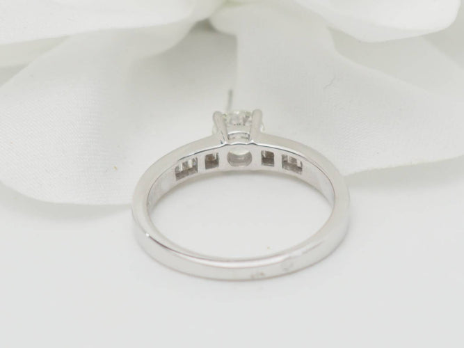 Bague 54 Solitaire - Bague en or blanc 18 ct et diamant 0,52 ct 58 Facettes 24474