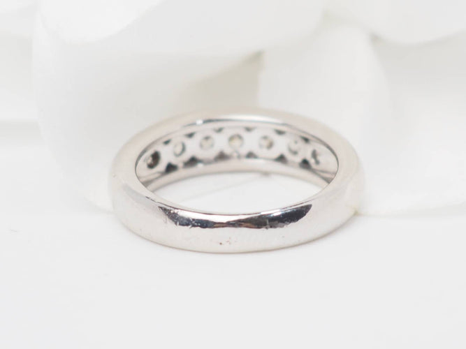 Bague 52.5 Demi-alliance en or blanc 18 kt et diamants 1,05 ct 58 Facettes 33105