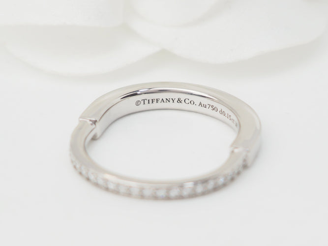 Bague 54 Tiffany & Co Lock - Bague en or blanc 18 kt et diamants 58 Facettes 33130