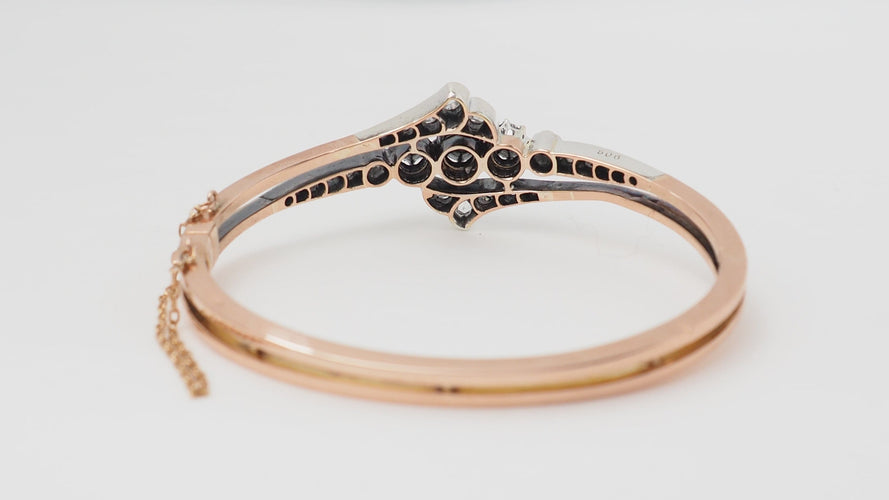 Bracelet Bracelet ancien du XIXe siècle en or rose 18 ct et argent, diamants 58 Facettes 32755