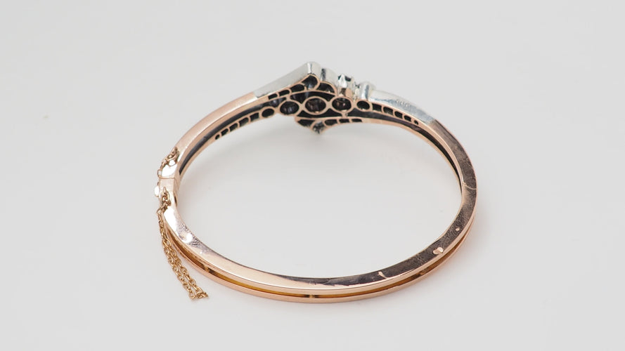 Bracelet Bracelet ancien du XIXe siècle en or rose 18 ct et argent, diamants 58 Facettes 32755