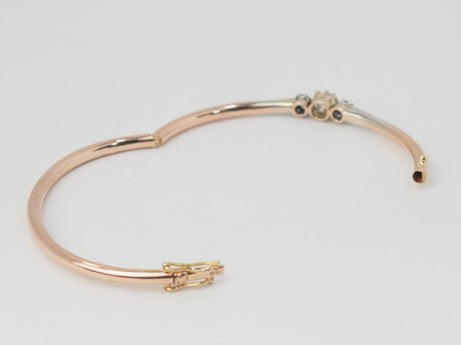 Bracelet Bracelet jonc Art Nouveau en or bicolore 18 ct, saphirs et diamant 58 Facettes 33124