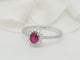 Bague 53 Bague marguerite en or blanc 18 ct, rubis 0,45 ct et diamants 58 Facettes 33178